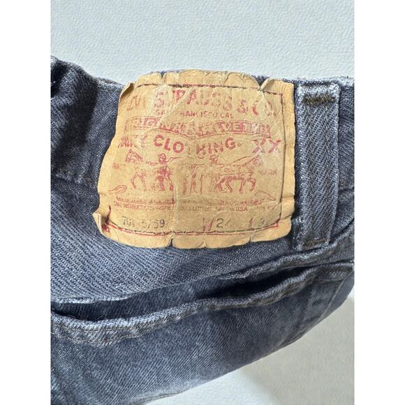 Vintage Levi's 701 Student Black Gray Denim 1985 24x32 100% Cotton 24x32 - Picture 3 of 5
